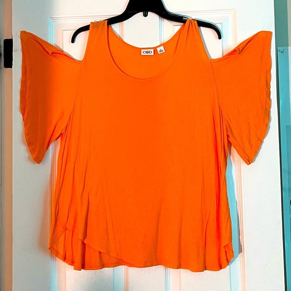 Cato Large Orange cold shoulder sleeves